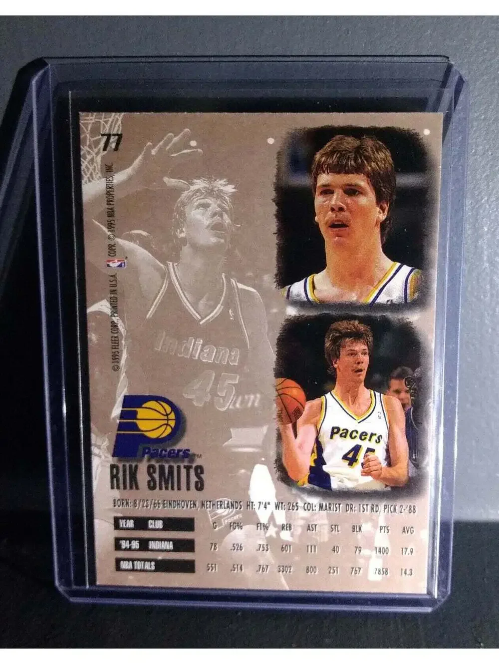 1995-96 Rik Smits Fleer Ultra #77 Basketball Card